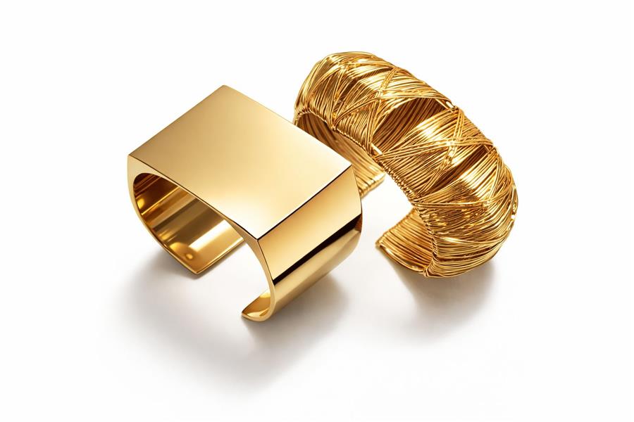 Adelaida02 Kalın Çelik Gold Renkli İkili Bileklik